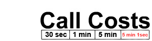 call cost 5 minute 1 second